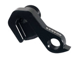 Black Trek ABP Convert 135mm quick release derailleur hanger for rear drive side bicycle components.
