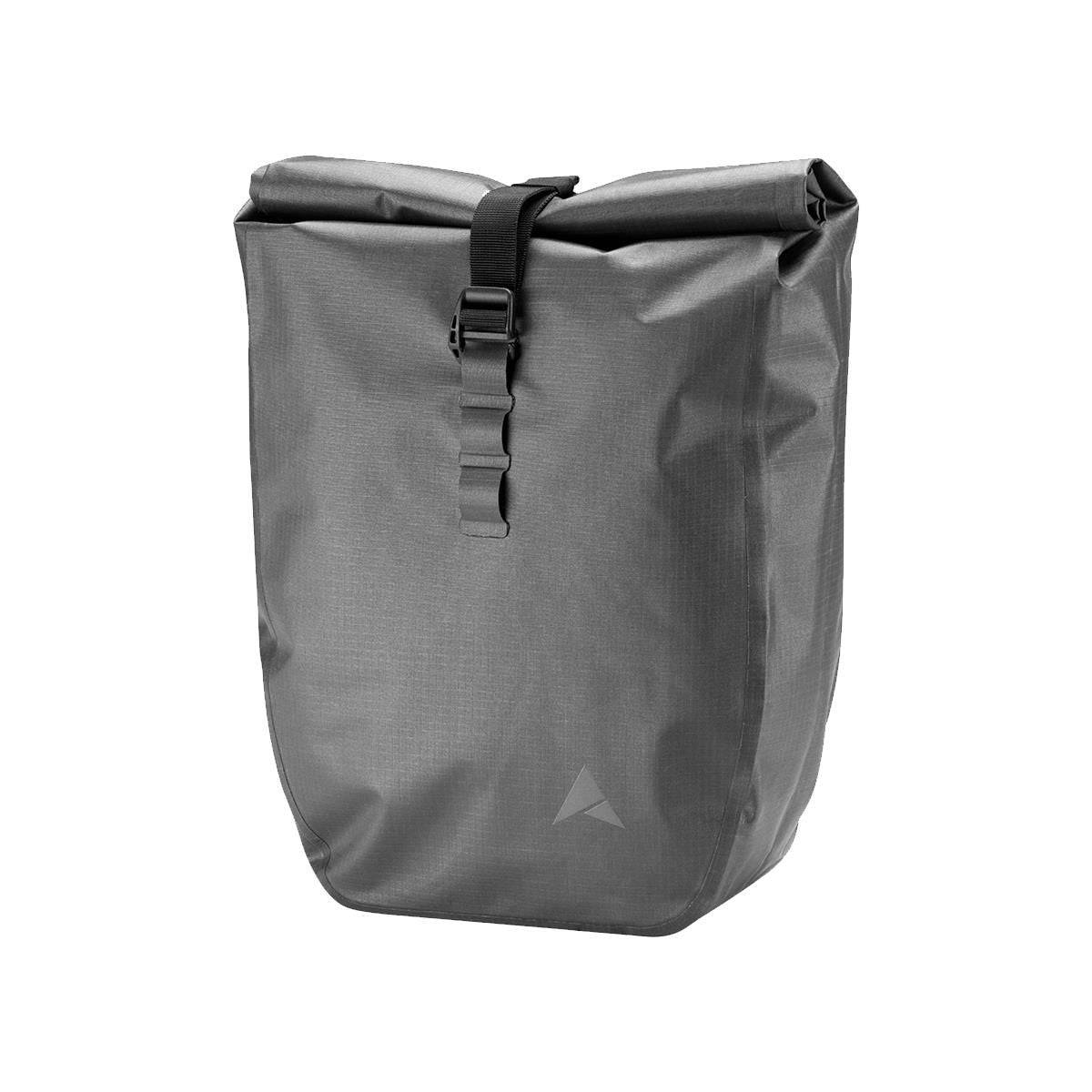 Altura Ultralite Vortex 15L waterproof cycling pannier in grey, lightweight with reflective details, designed for bike accessories.