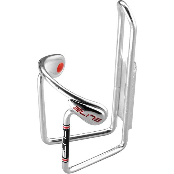 Silver Elite Ciussi Gel bike bottle cage with anti-vibration gel inserts, designed for secure hydration on cycling accessories.
