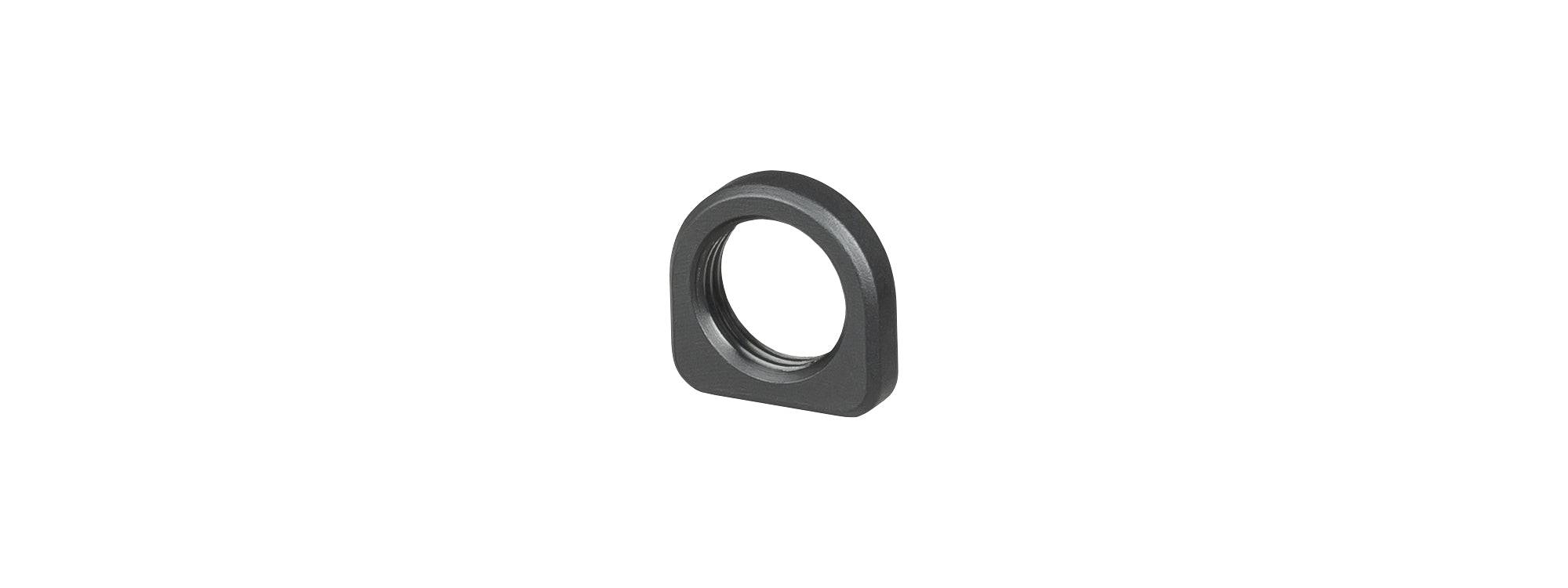 Black Trek Fuel EX main pivot D-nut replacement fastener with M16 x 6mm size for bike components.