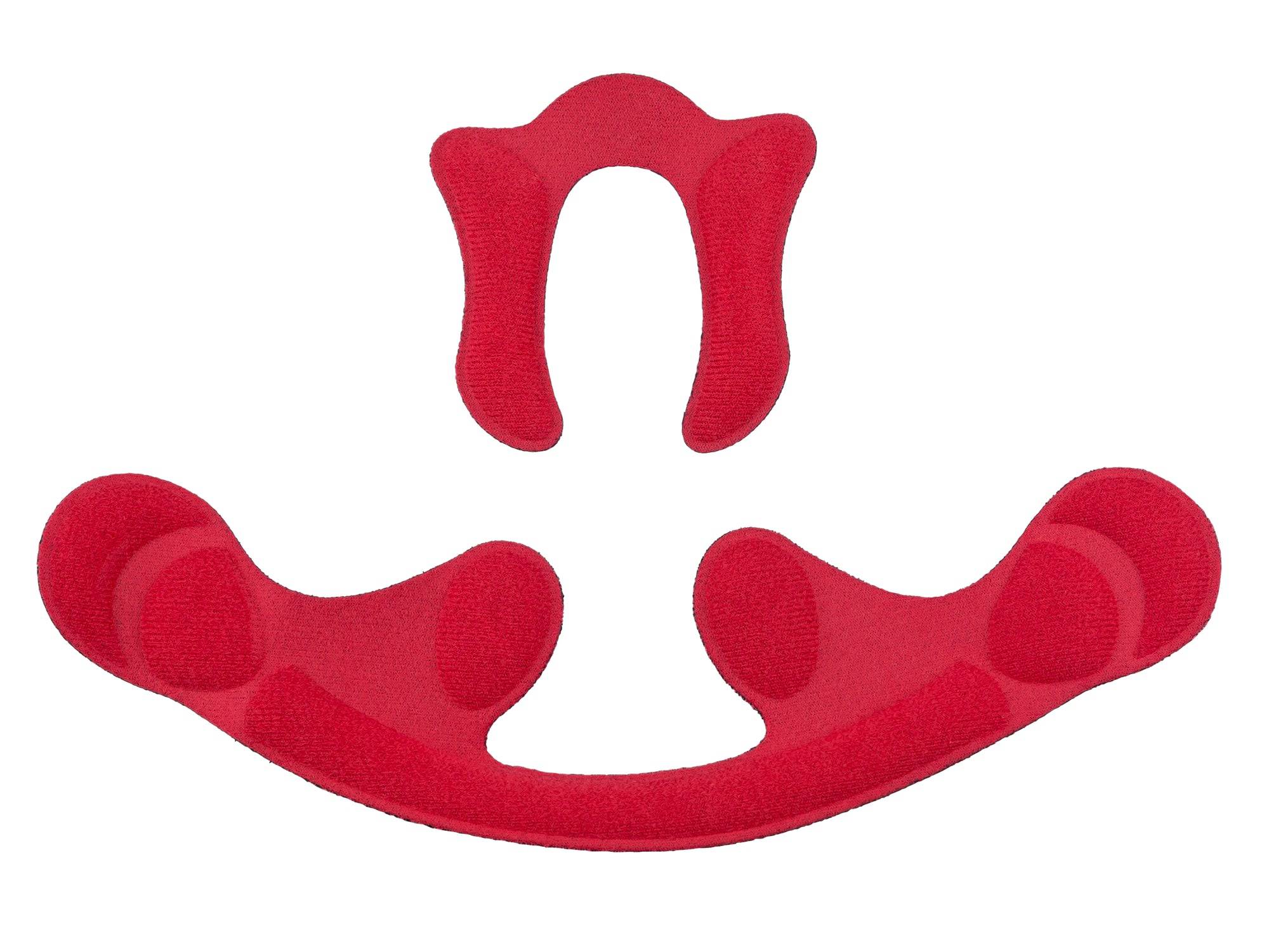 Bontrager Dipper MIPS helmet replacement fit pad set in red, providing added comfort and cushioning for bike helmets.