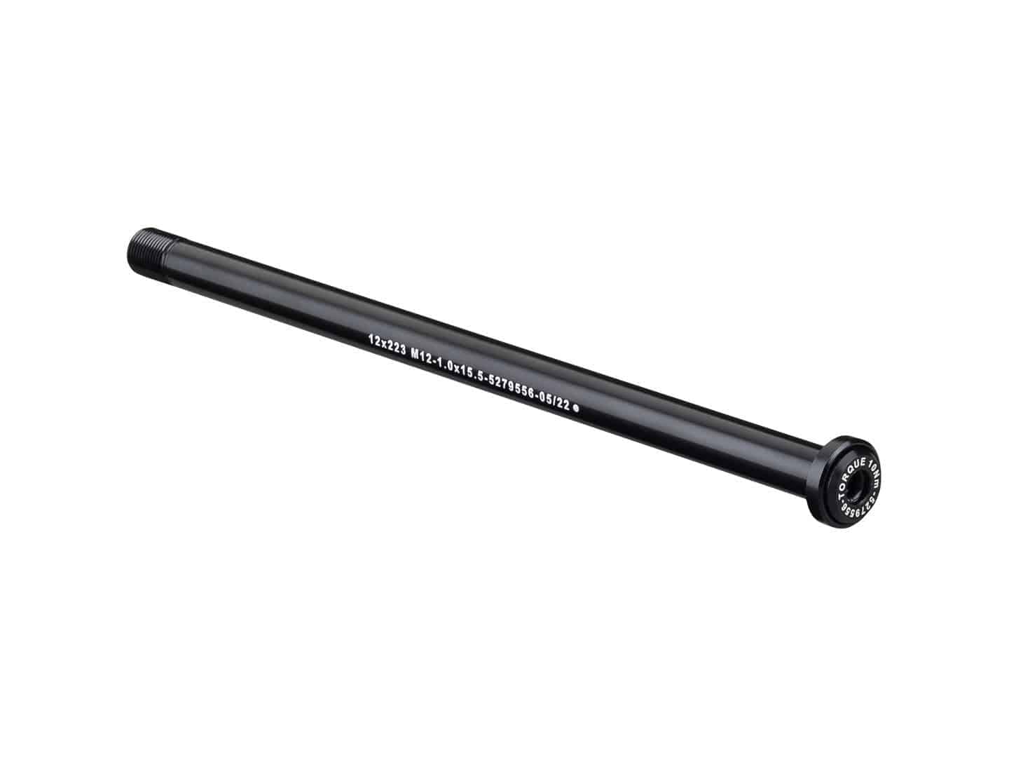 Black Bontrager rear 194mm thru-axle switch lever with 6mm hex key compatibility, for bike components.