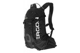 Ergon BA2 Black All-Mountain Backpack with adjustable fit and helmet carrier, featuring 10L capacity and multiple compartments.