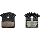 Shimano J04C-MF metal sintered disc brake pads with spring and cooling fins for bicycle disc brake system.