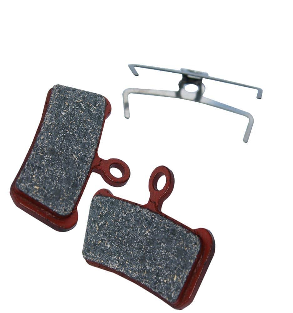 Fibrax SH974 disc brake pads showing high-performance brake component with low noise design for reliable bike braking.
