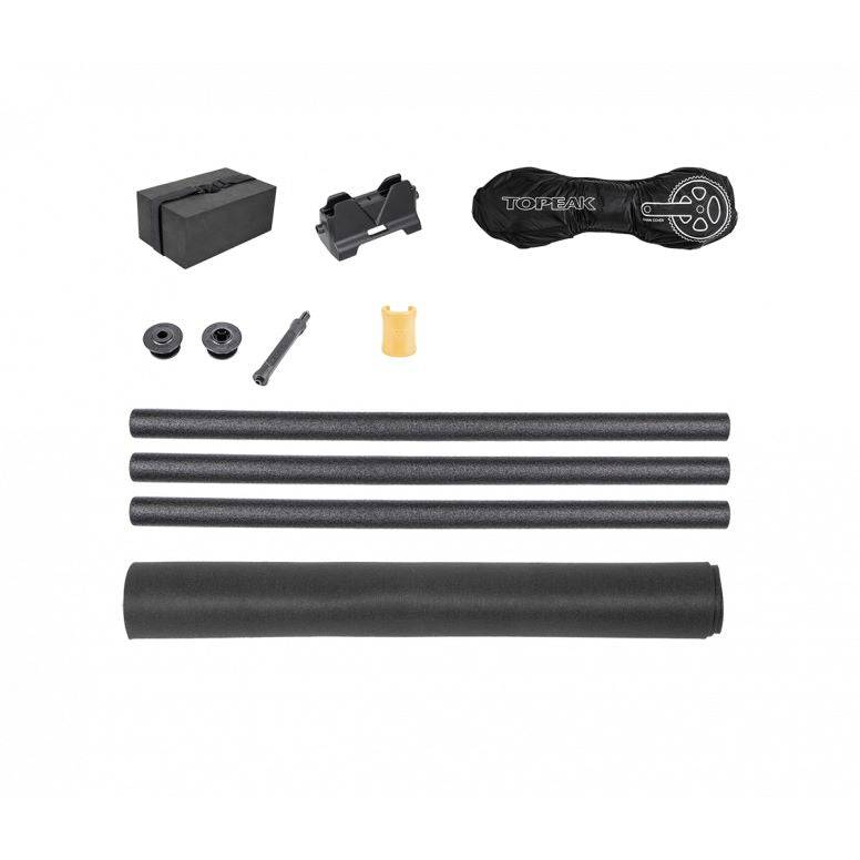 Topeak Pakgo EX black bike case with multi-directional wheels for bike transport, durable accessory for cycling gear.