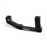 Shimano disc brake adapter for post mount caliper, I/Std frame, suitable for 203mm rotor, shown attached to bicycle frame.