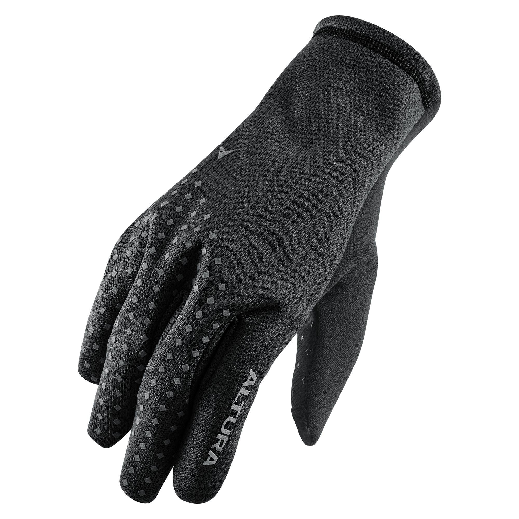 Altura Nightvision unisex windproof fleece cycling gloves with reflective grip and touchscreen capability, ideal for cold weather riding.