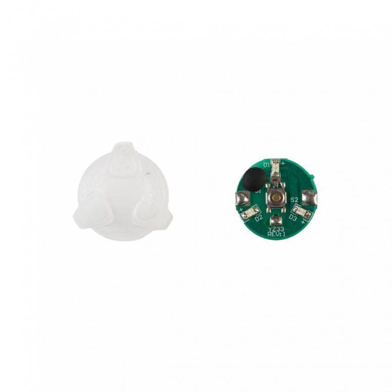 MET E-Mid / E-Duo LED light kit for Corso, Allroad & Allroad MIPS helmets, clear lighting components, mounted on helmet.