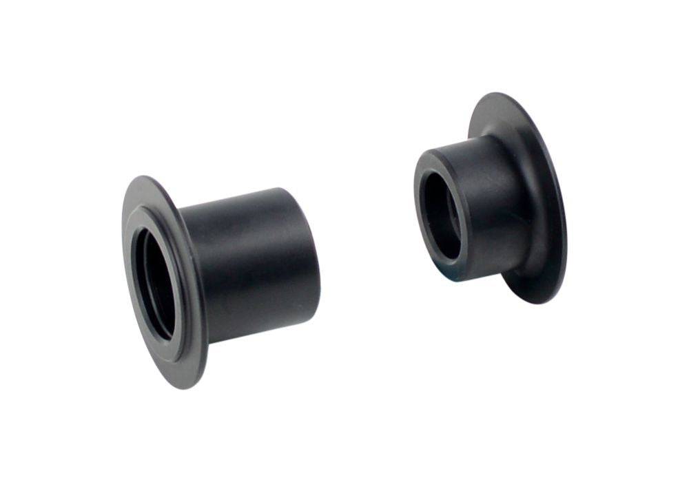 Bontrager Affinity Comp/Elite 12mm axle end cap kit in black for 100mm OLD front and rear bike hubs, components accessory.