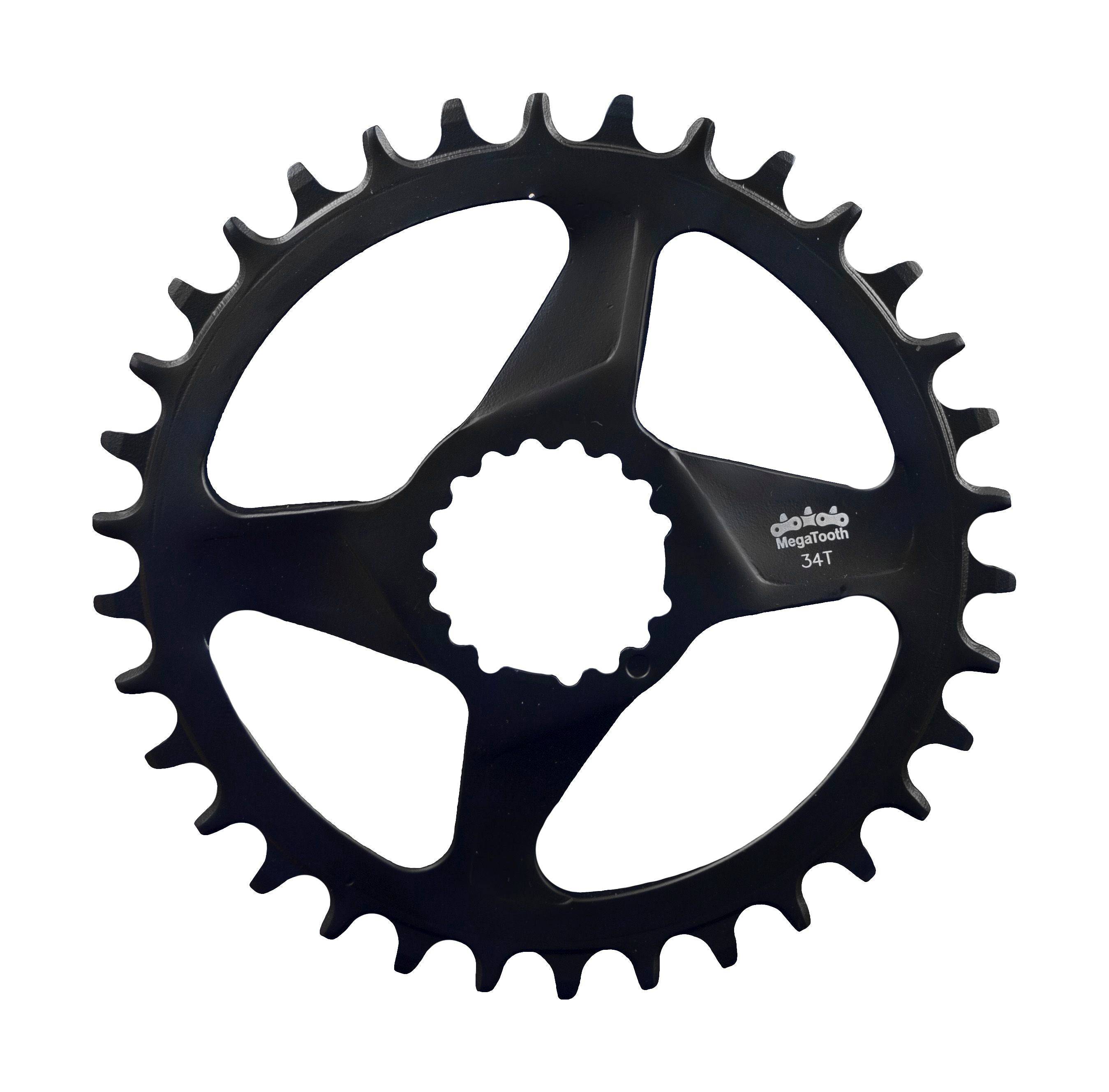 FSA Comet Modular MTB 1x11 34T black anodized aluminum chainring for mountain bike components, featuring a sleek design