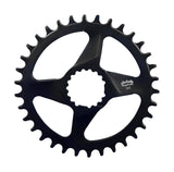 FSA Comet Modular MTB 1x11 34T black anodized aluminum chainring for mountain bike components, featuring a sleek design