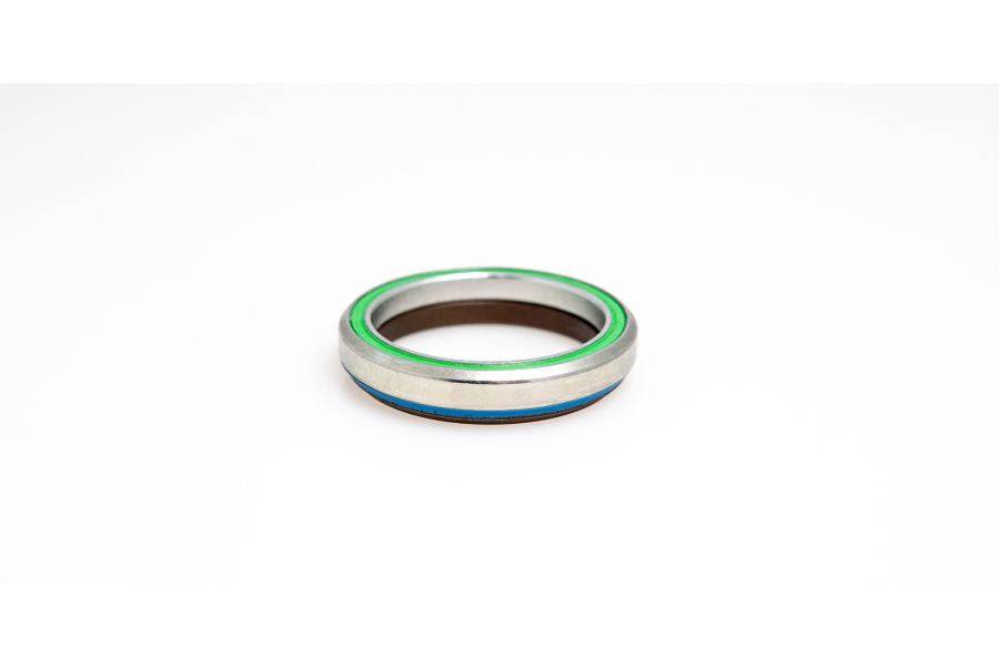 Cane Creek Hellbender 41mm headset bearing with 6.5mm stainless steel spacers for bicycle component replacement.