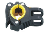 Topeak Fixer Set Defender M2 black mudguard mount attached to a 30mm bicycle seatpost for bike protection accessories.