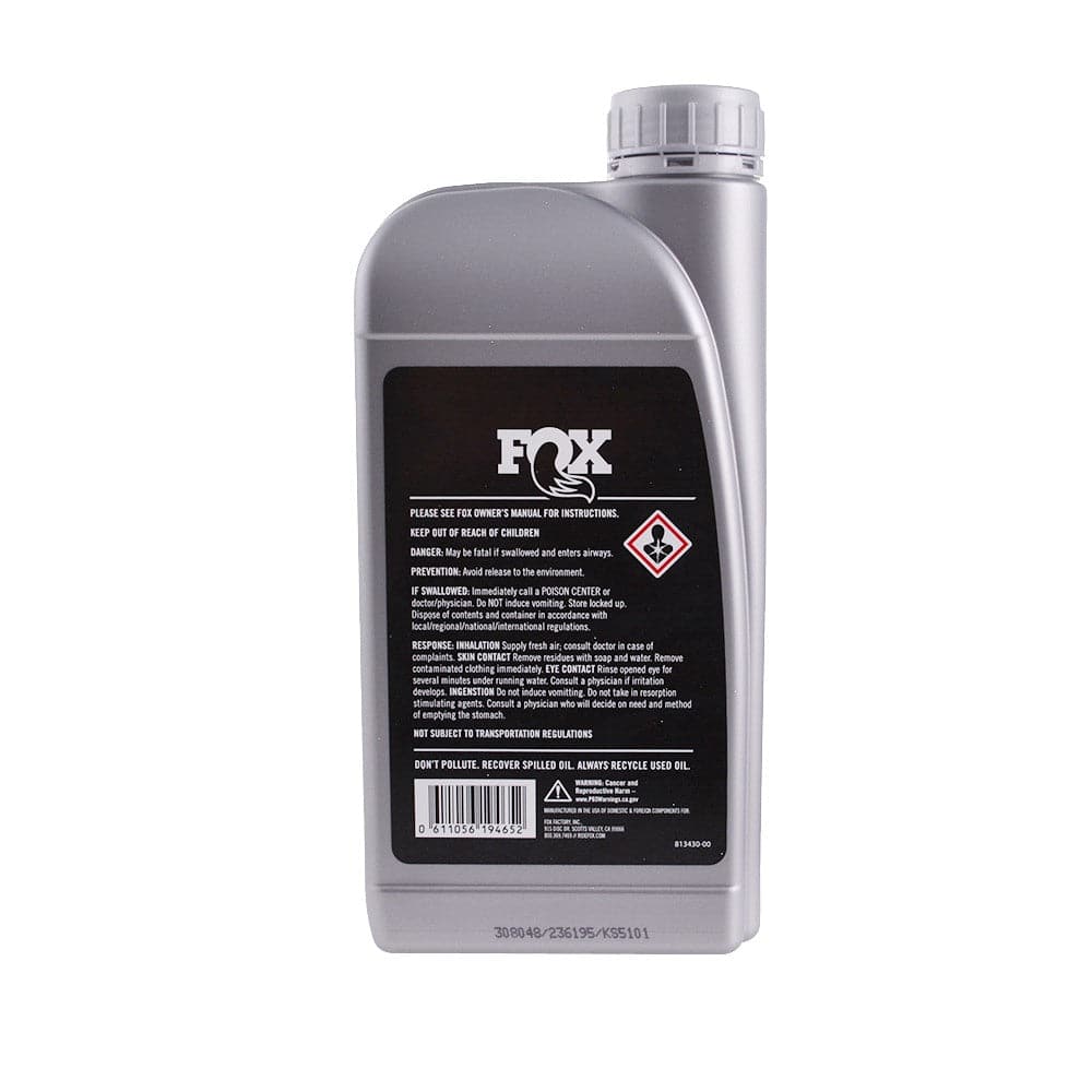 Fox Suspension Fluid 4WT 1L bottle, used for fork maintenance and components, shown in the image.