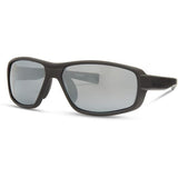 Madison Eyewear Target Matt Black polarized sunglasses with three lens options: silver mirror, bronze, and yellow.
