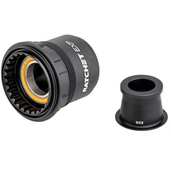 DT Swiss Ratchet EXP freehub conversion kit for SRAM XDR, compatible with 130/135mm QR hubs, used for cycling component upgrades.