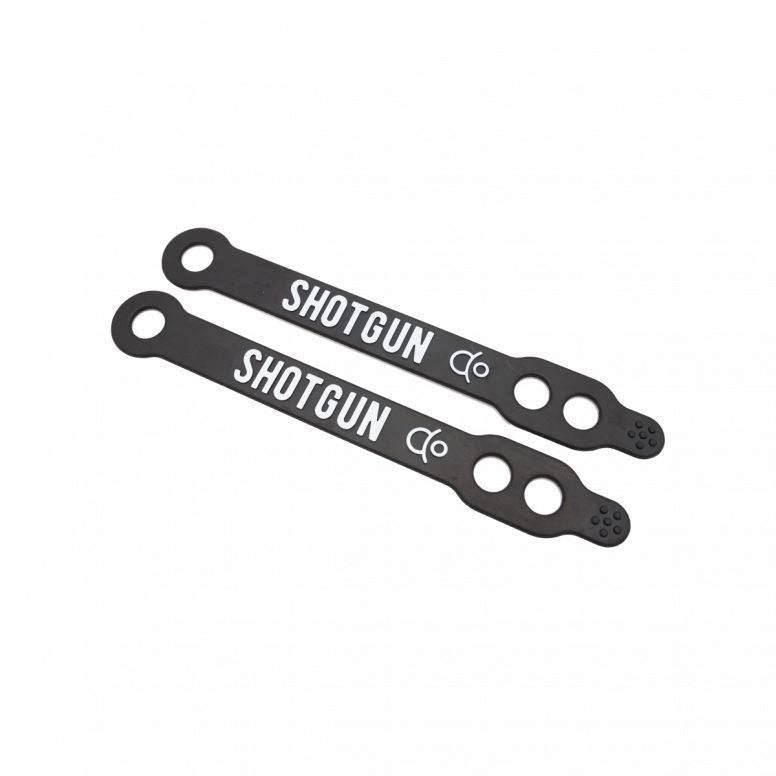 Black Kids Ride Shotgun Pro Foot Peg Straps pair, secure replacement accessories for kids' ride shotgun motorcycle foot pegs.