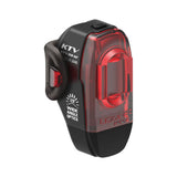 Lezyne KTV Drive rear bike light in black, USB rechargeable with 11 lumens, designed for bicycle safety and visibility.