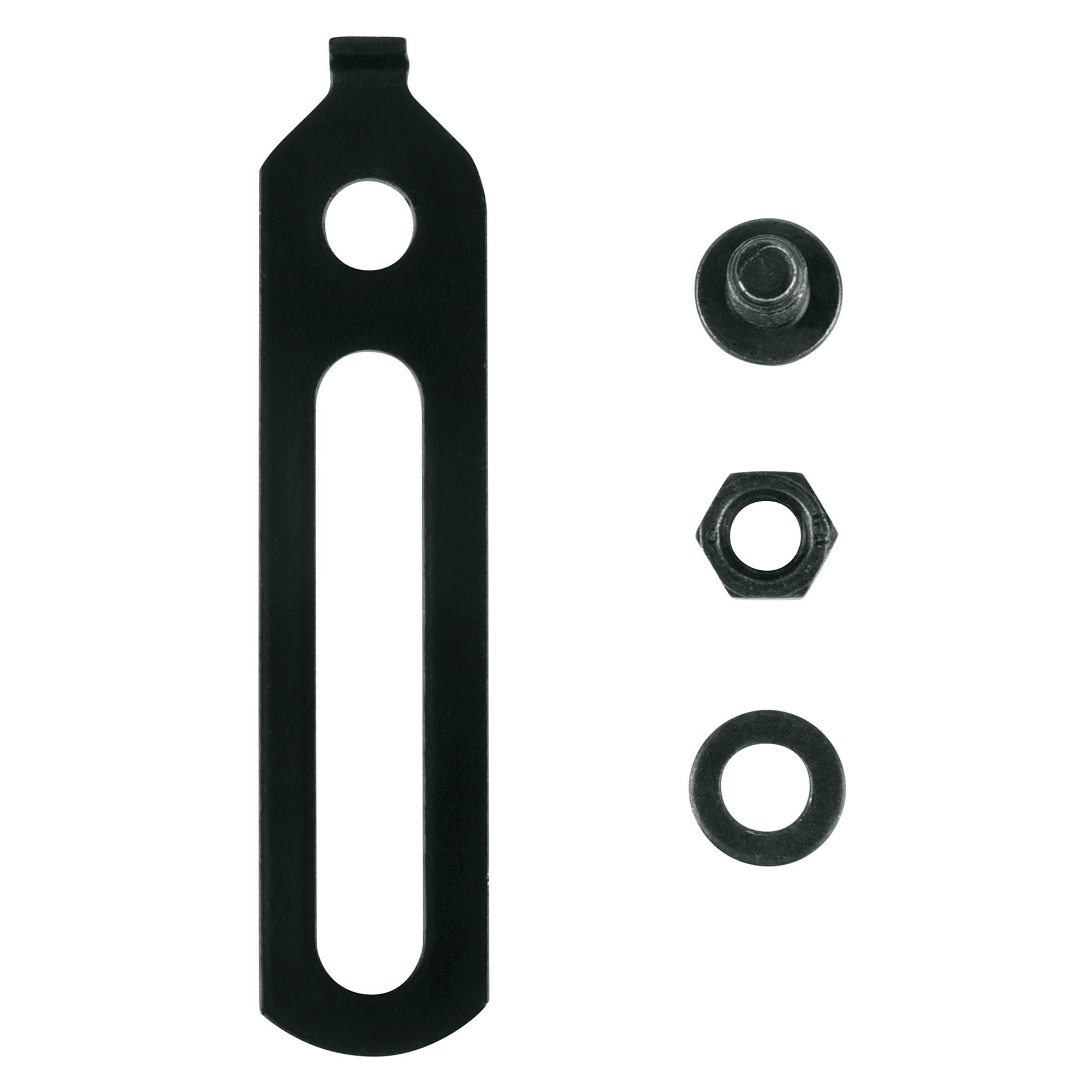 SKS Universal Extension Lug for Bluemels and Edge Al mudguards, bike accessory in black with mounting hardware visible