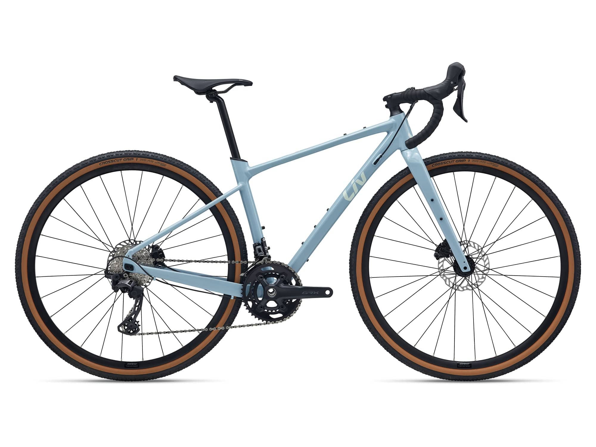 Liv Devote 0 gravel bike for MY26 model, lightweight and versatile bike designed for gravel riding, shown from a side angle.