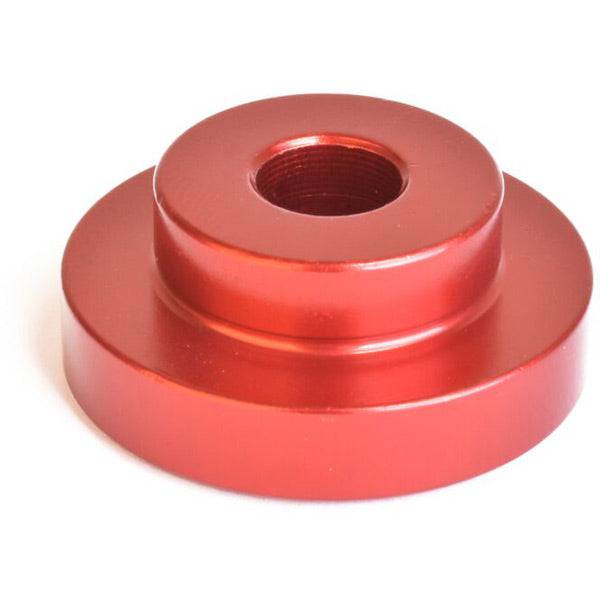 Wheels Manufacturing open bore adapter for large bearing press, workshop tool accessory with black metal finish.