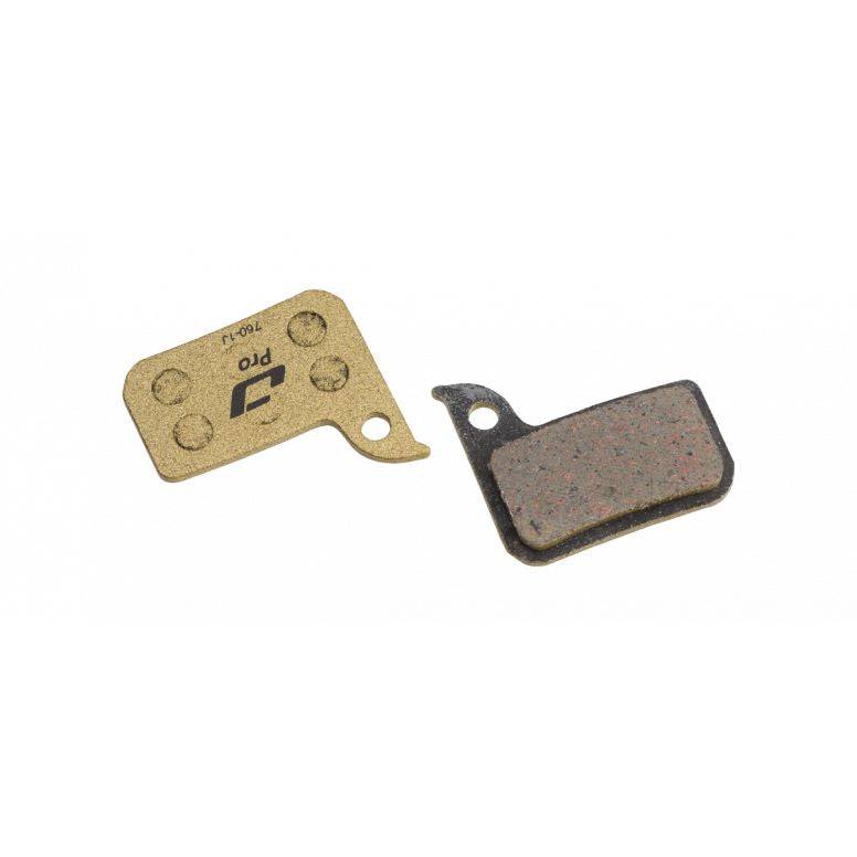 Jagwire Pro semi-metallic disc brake pads for SRAM Road eTap systems, showing the brake pad components and packaging.