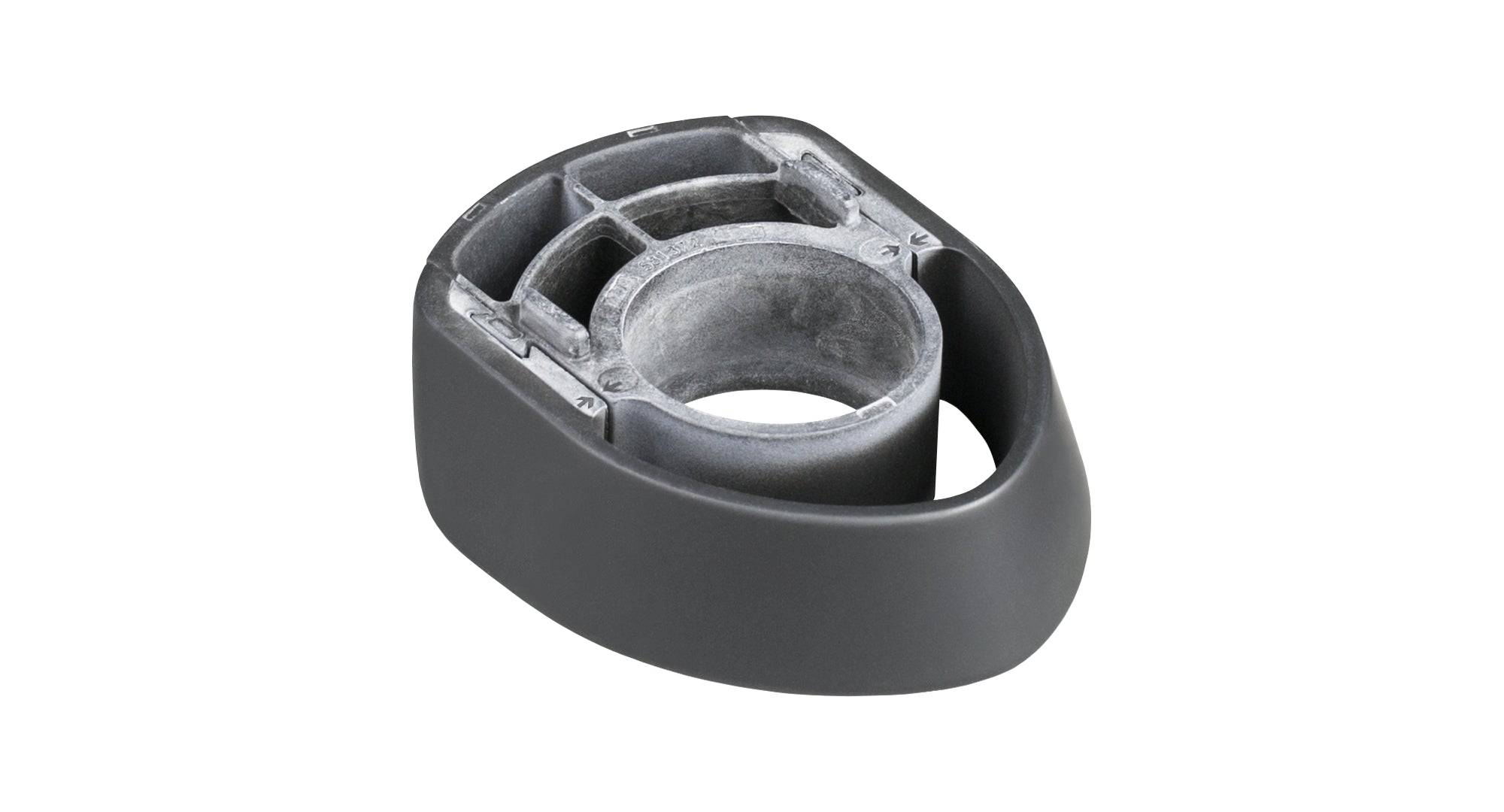 Bontrager matte black Trek Allant+ headset top cap replacement component showing a sleek, durable bike headset part.