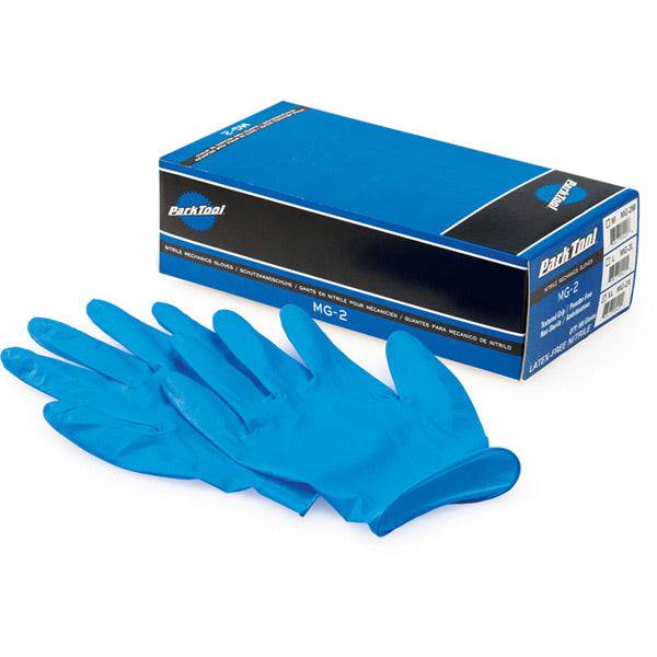 Park Tool MG-3XL nitrile mechanics gloves in size XL, reusable workshop gloves with protective nitrile coating.