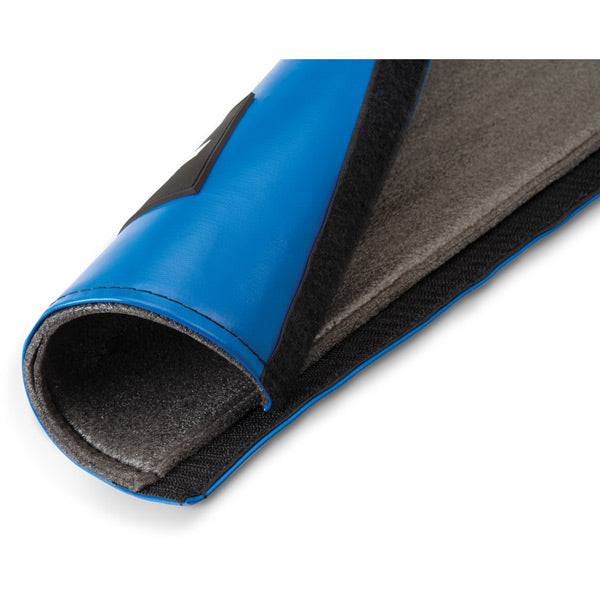 Park Tool RPP-1 Repair Stand Post Protector on 2-inch diameter workshop post, preventing scratches and damage during bike repairs.