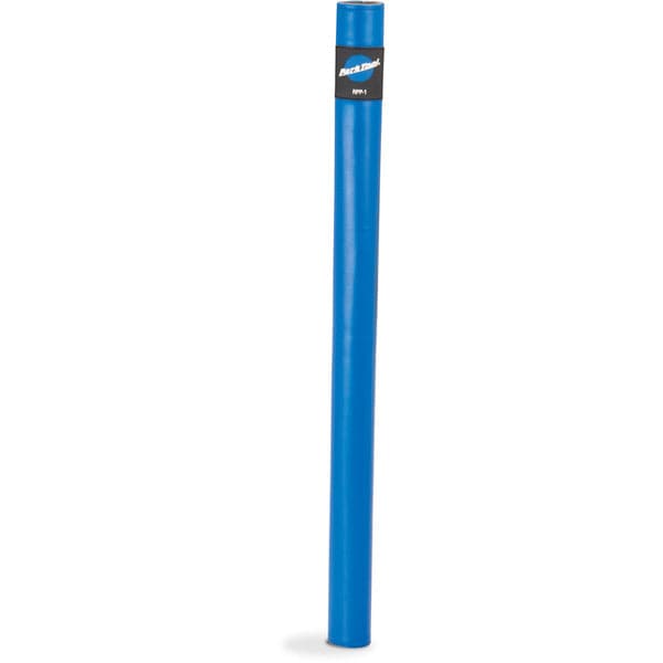 Park Tool RPP-1 repair stand post protector on 2-inch diameter workshop bike stand post, made of durable material.