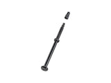 Black Bontrager Round Base TLR valve stem for tubeless-ready wheels, component for easy inflation and secure sealing.