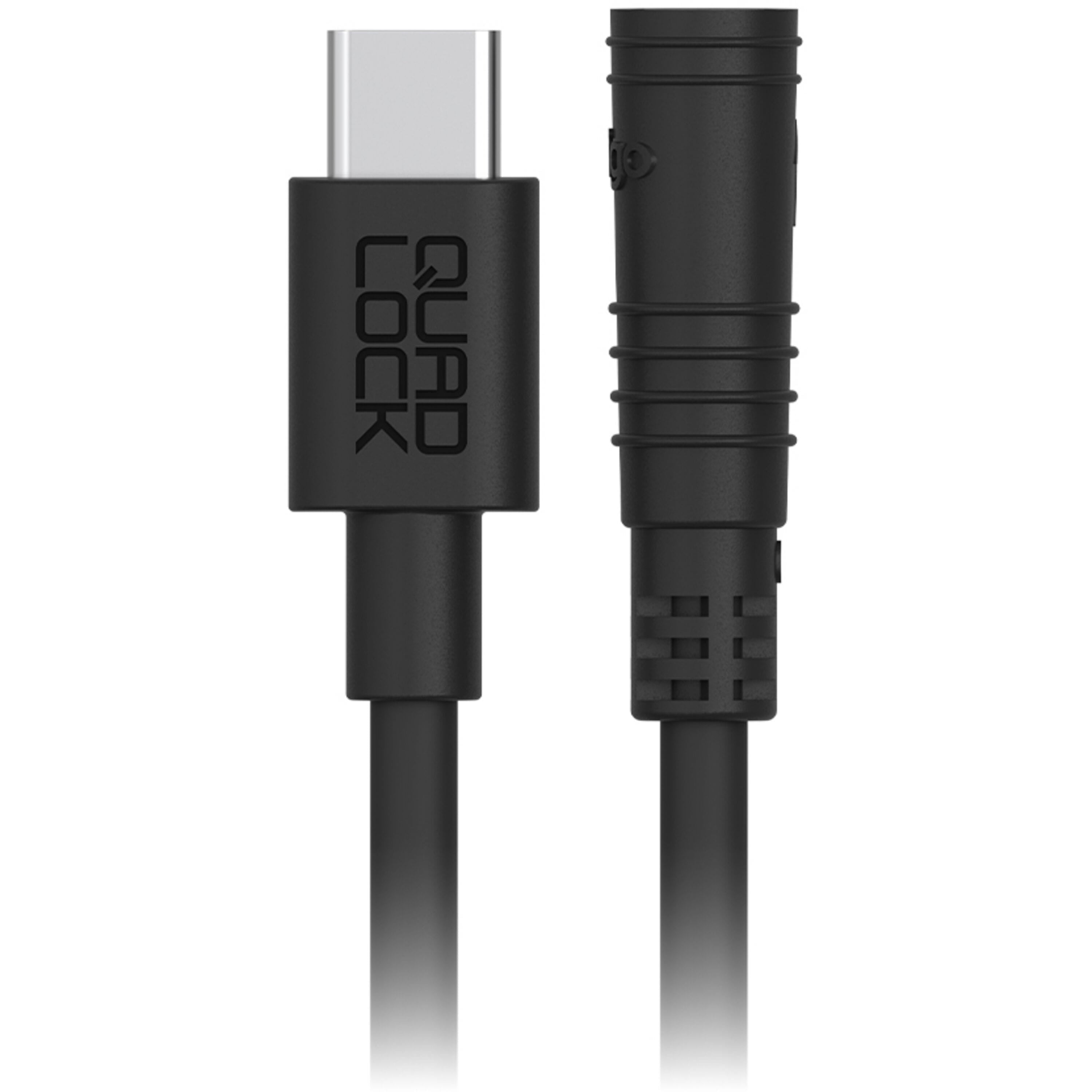 Quad Lock USB-C cable for waterproof wireless charging head with fast QC3.0 charging, accessory for secure device connection.