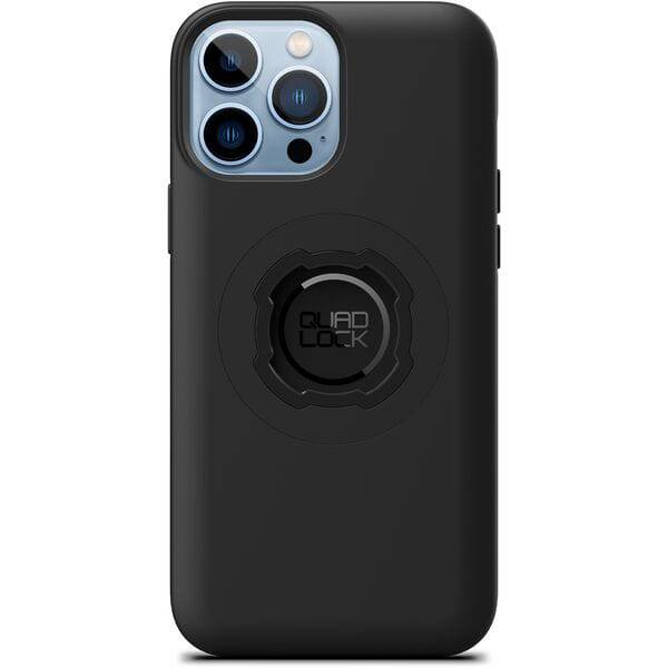 Quad Lock MAG Case with dual-stage lock for secure magnetic mounting on iPhone 13 Pro, showcasing sturdy phone protection accessory.