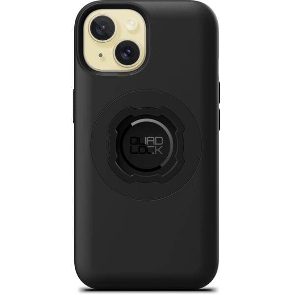 Quad Lock Phone MAG Case with dual-stage lock for secure magnetic mounting on accessories, black protective phone case.