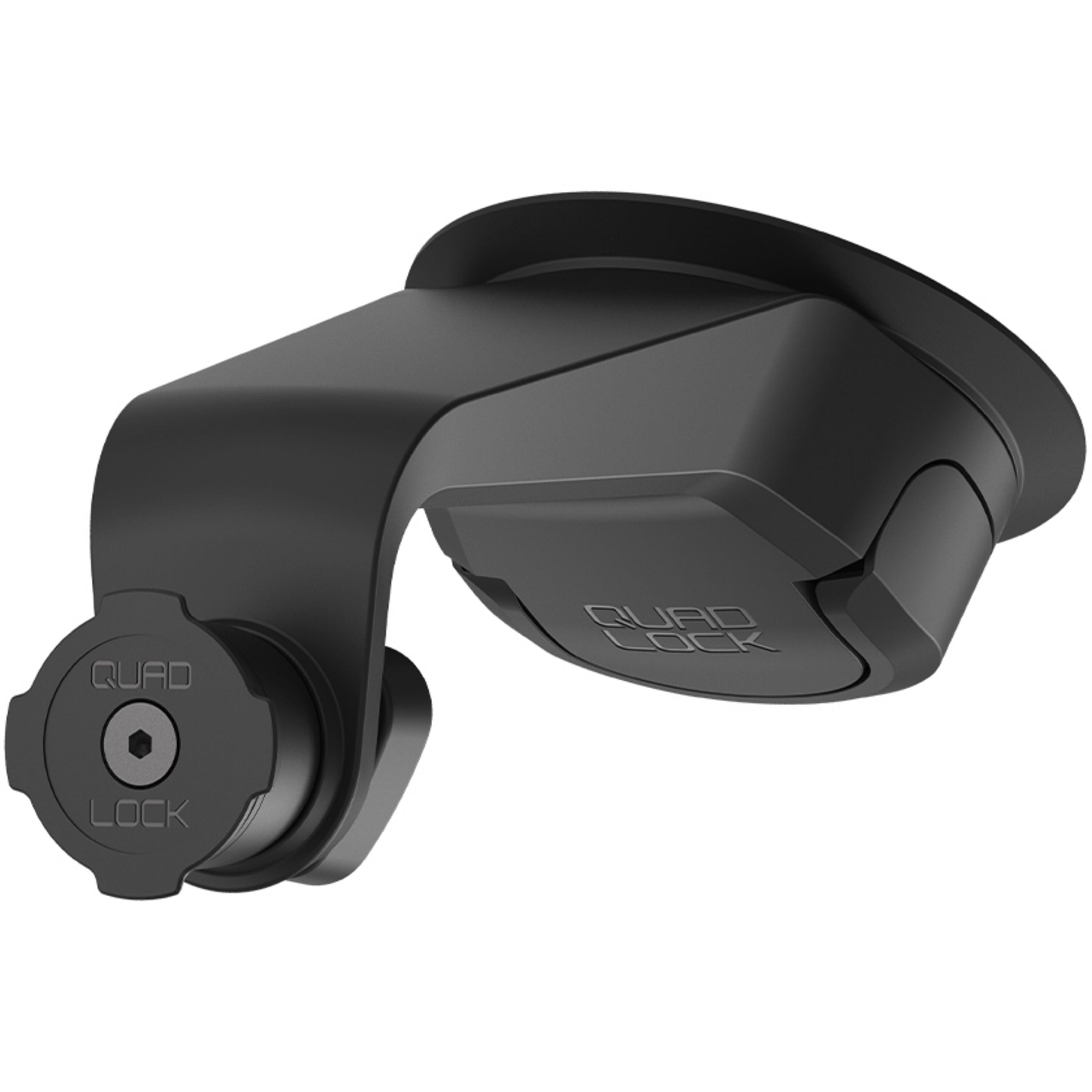Quad Lock V6 Window and Dash Car Mount with adjustable 360° gimbal head, designed for secure smartphone attachment in vehicles.