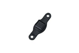 Topeak Ratchet Rocket black bike pump bracket mounted on a bicycle frame for secure accessory attachment