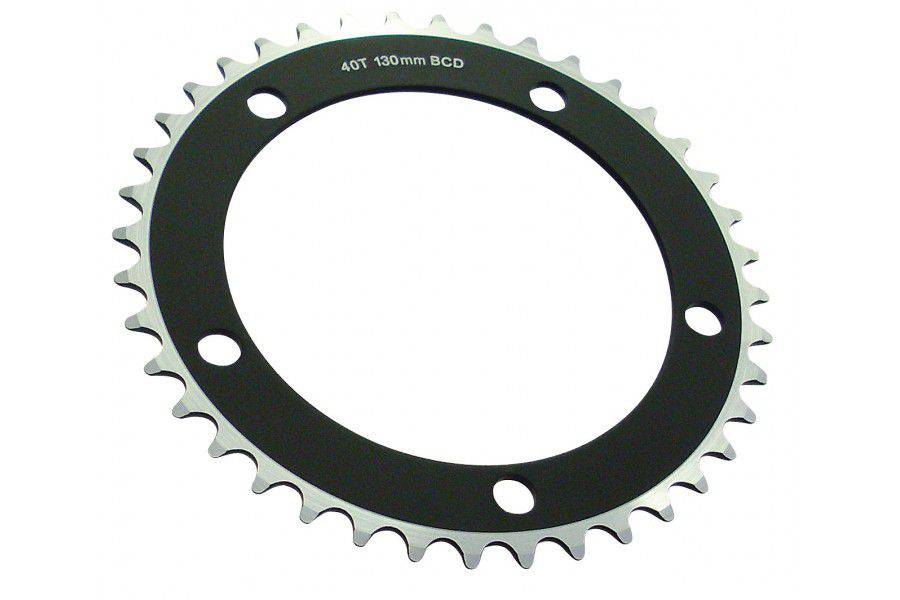 System EX chain ring for 130 PCD cranksets, compatible with 1/2 x 1/8 chains, bike components, durable metal construction