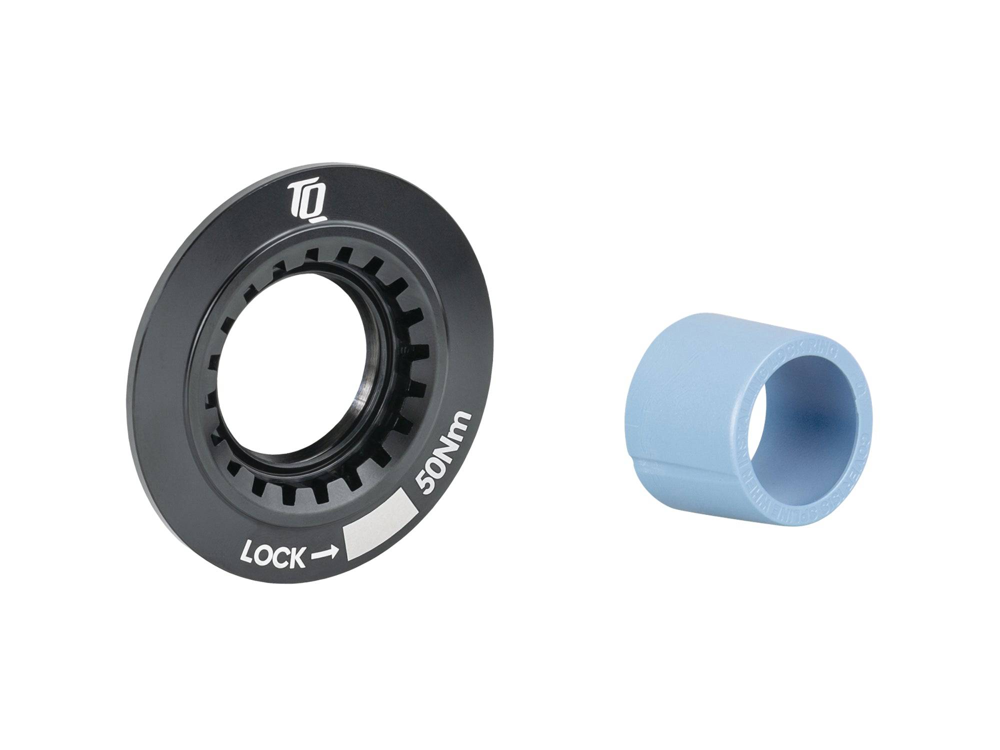 TQ HPR Lock Ring Set in black designed for e-bike motors, featuring secure fit and 50Nm torque capacity.