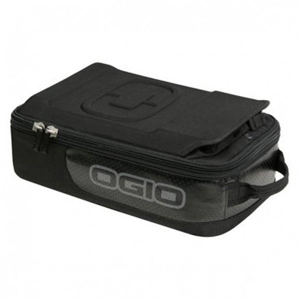 OGIO Goggle Box Stealth case for 5 goggles with organizer pockets, black accessories storage container for sports and outdoor gear