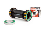 Cane Creek Hellbender 110 bottom bracket with Enduro XD-15 ceramic bearings installed in a bicycle component.