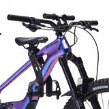 Kids Ride Shotgun 2.0 black child bike seat with handlebars, designed for kids' riding safety and comfort.