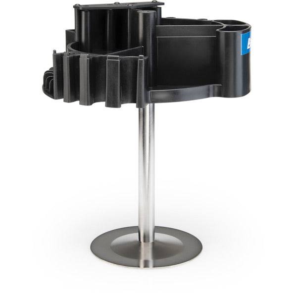 Park Tool TK-4T Tool Kaddie with bench mount, rotating workshop organizer for bike tools and repair components.