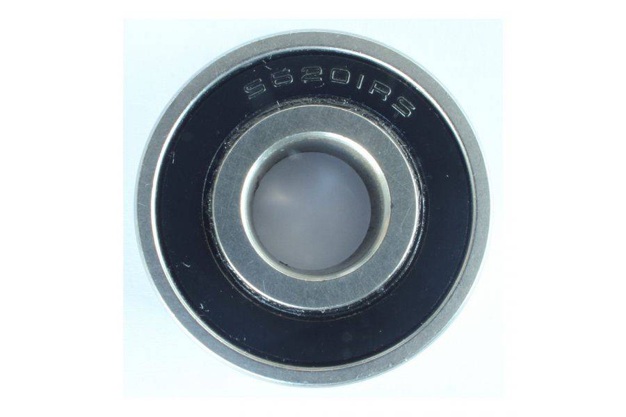 Enduro Bearings 6201 2RS stainless steel sealed bike bearing, 12x32x10mm, showing the sealed design and brand markings.