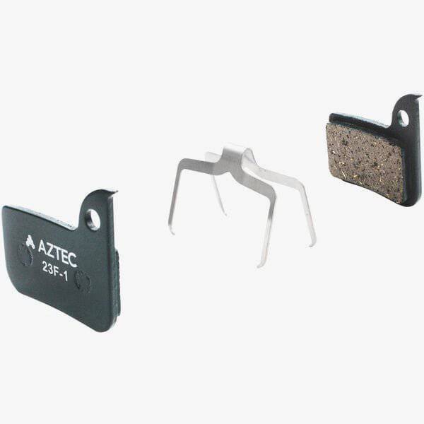 Aztec e-Bike disc brake pads for SRAM HRD Red 22, Force 22, and compatible models, shown in close-up view.