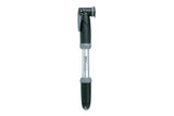 Topeak Mini Dual bike pump in black and silver with Presta and Schrader valve compatibility, no gauge visible.