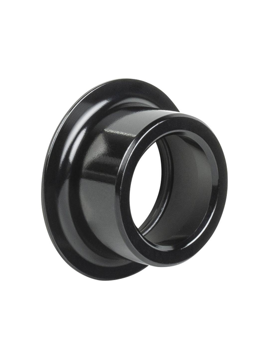Black Bontrager 108XC 15mm axle end cap for 110mm OLD front and rear hub replacement, component for bike wheel hubs.