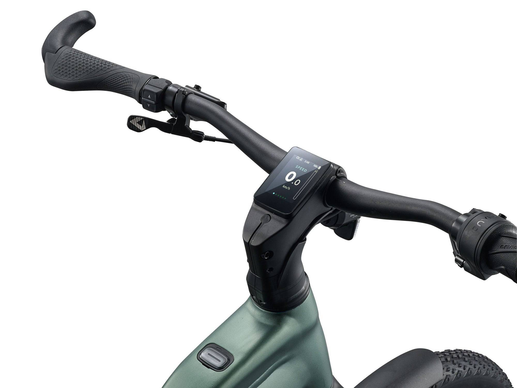 Giant Explore E+ 2 Stagger MY26 electric hybrid bike with SyncDrive Sport2 motor and safety features, shown from side view.