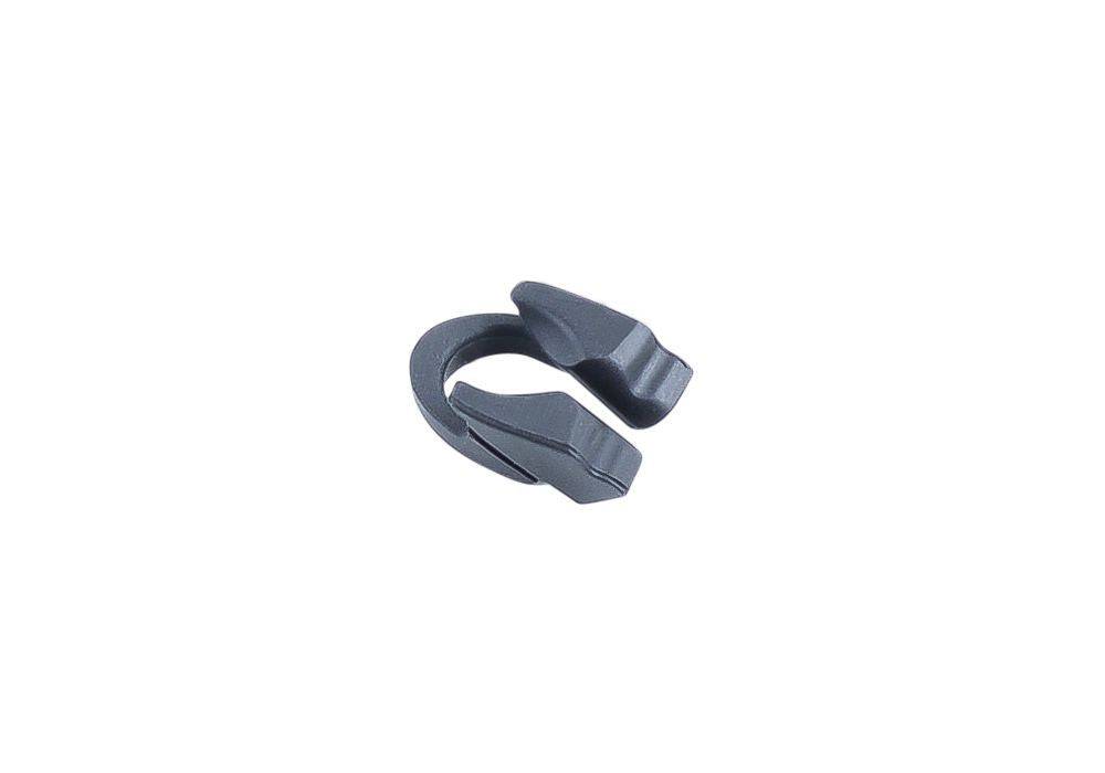 Black Trek Control Freak Trimmable Headtube Plug for cable management, shown installed in a bicycle headtube.