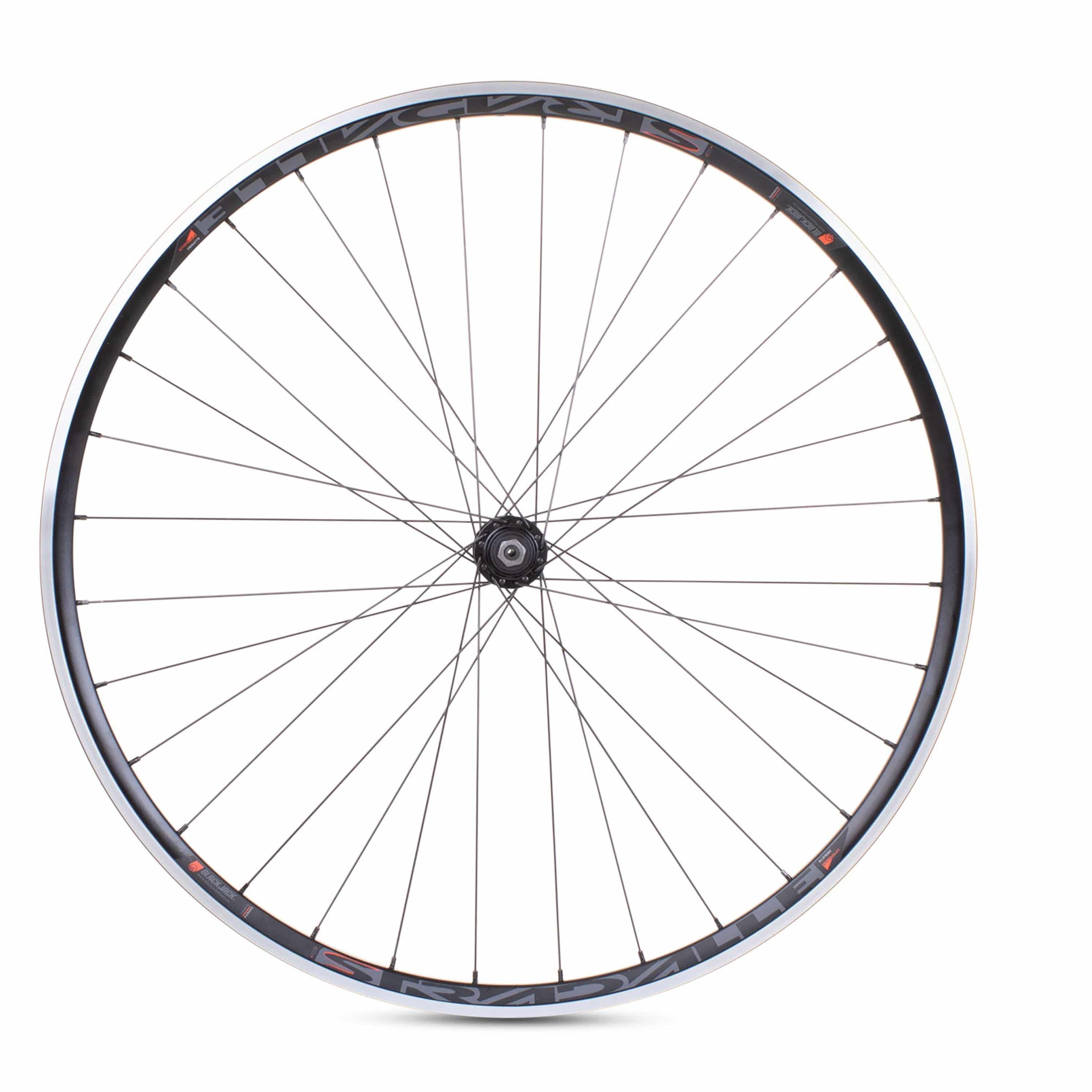 Black M Part Wheels 700c road front quick release wheel with rim brakes, designed for lightweight bicycle component performance.